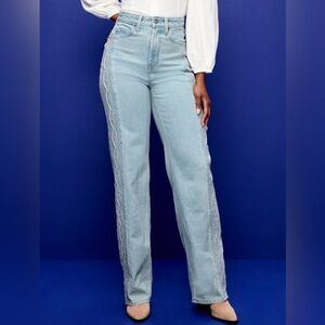 NWT Old Navy Curvy Extra High-Waisted Scalloped Wide-Leg Jeans